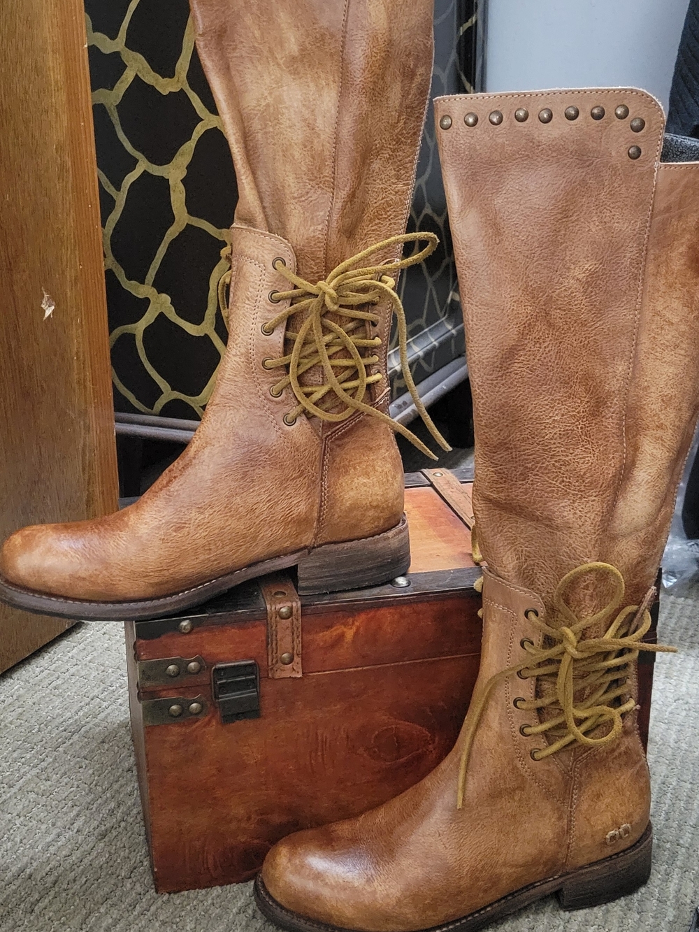 Bed Stu Women's Lace-Up Tall Heeled Boots - Brown